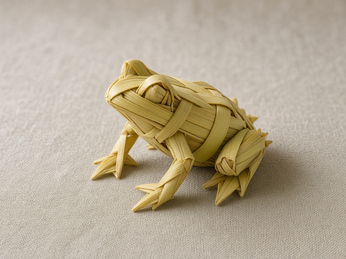 Palm leaf woven frog