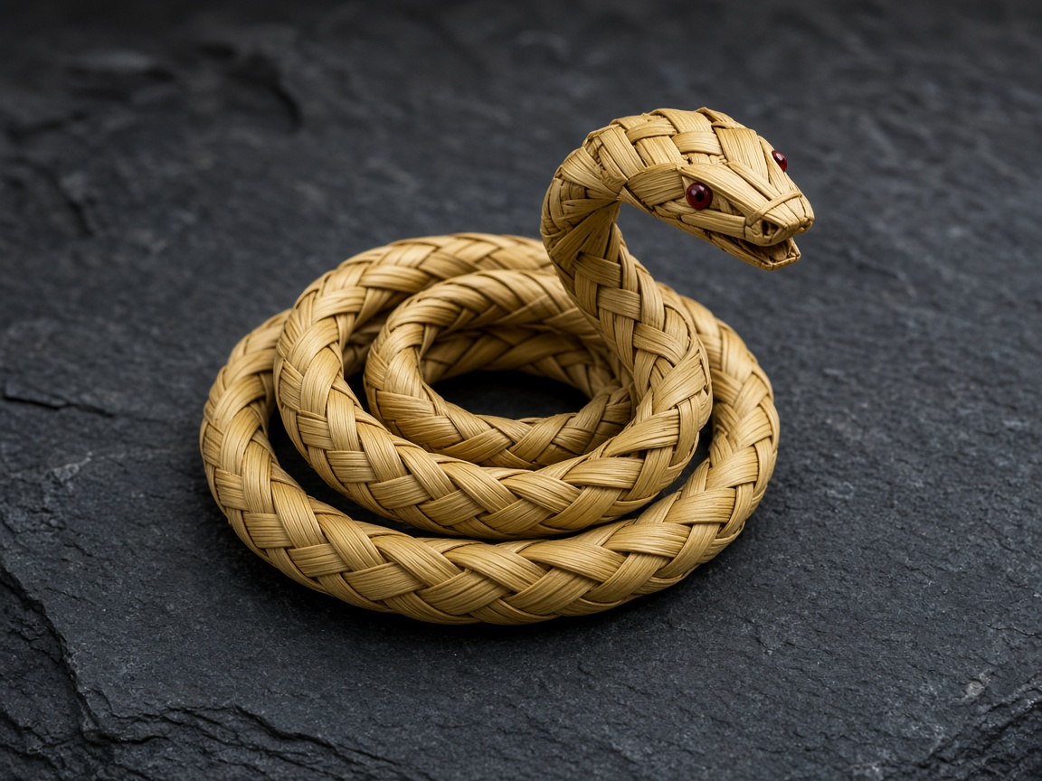 Palm leaf woven snake