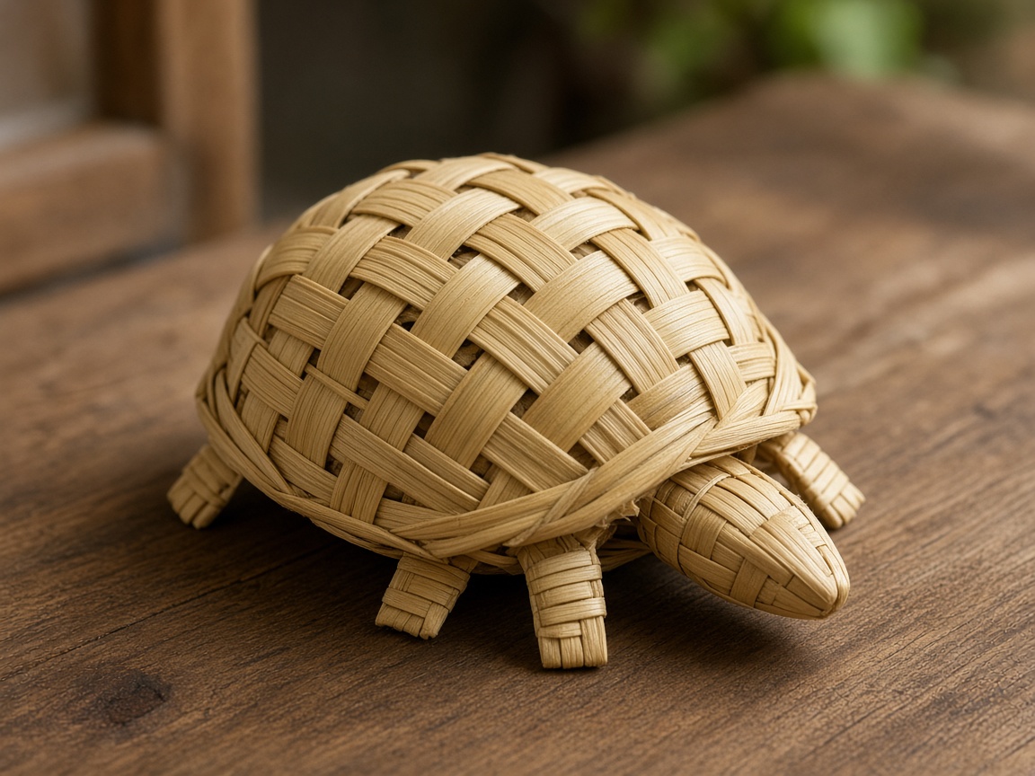 Palm leaf woven turtle